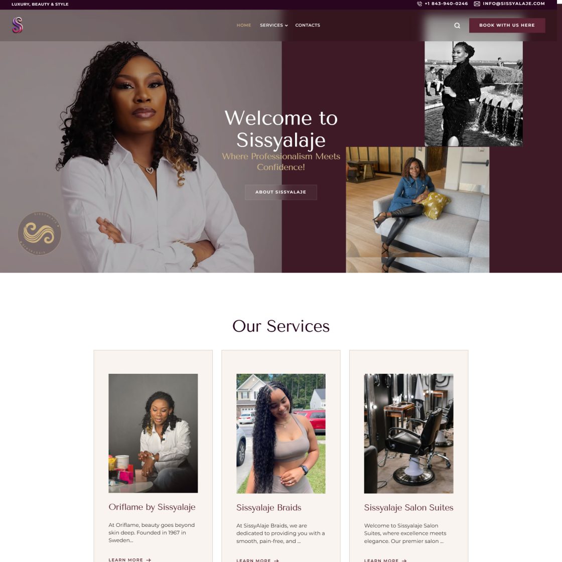 Sissyalaje (Beauty & Salon Brand Website)