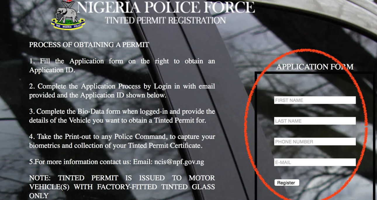 Tint Permit (Tinted Glass Permit) in Nigeria