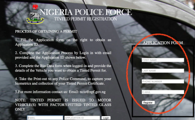 Tint Permit (Tinted Glass Permit) in Nigeria